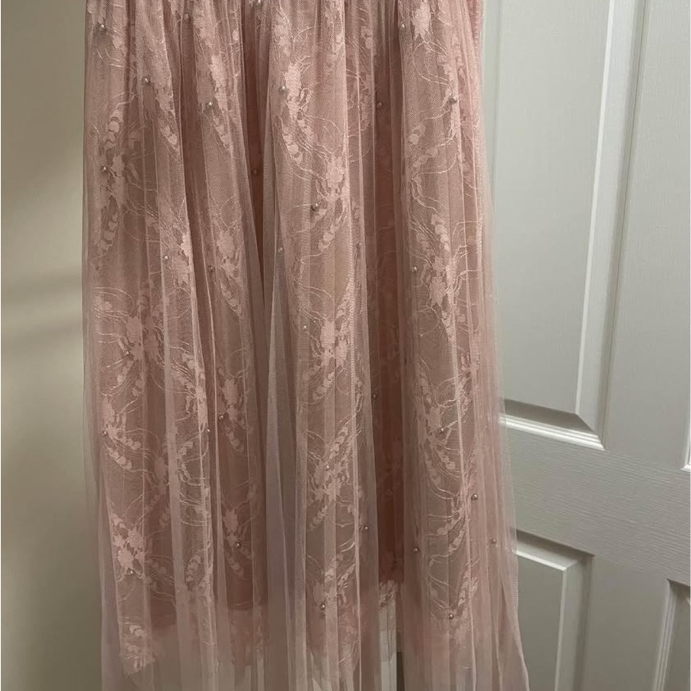 Elegant Pink Lace Skirt